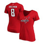 Women's Alexander Ovechkin Red Washington Capitals Authentic Stack Name and Number V-Neck T-shirt