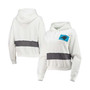 Women's White Carolina Panthers Crop Dolman Pullover Hoodie