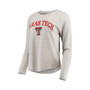 Women's Heathered Gray Texas Tech Red Raiders Seaside Striped French Terry Raglan Pullover Sweatshirt