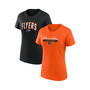 Women's Branded Orange, Black Philadelphia Flyers Two-Pack Fan T-shirt Set