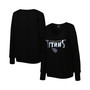 Women's Black Tennessee Titans Sequin Logo V-Neck Pullover Sweatshirt