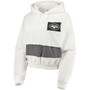 Women's White New York Jets Crop Pullover Hoodie