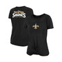 Women's Black New Orleans Saints Slub T-shirt with Front Twist Knot