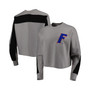 Women's Gray Florida Gators Back To Reality Colorblock Pullover Sweatshirt