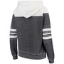 Women's Charcoal and White Iowa Hawkeyes Blitz Sleeve Striped Blocked Raglan Hoodie