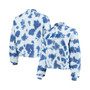 Women's Royal Los Angeles Rams Tie-Dye Cropped Pullover Sweatshirt
