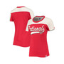 Women's Red and White Washington Nationals Kick Start T-shirt