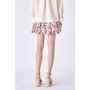 Women's Printed Linen Tiered Mini Skirt