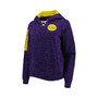 Women's Purple LSU Tigers The Devil Speckle Lace-Placket Raglan Pullover Hoodie