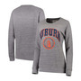 Women's Heathered Gray Auburn Tigers Edith Vintage-Like Knobi Pullover Sweatshirt