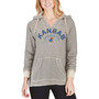 Women's Cream Kansas Jayhawks Striped French Terry V-Neck Pullover Hoodie