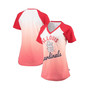Women's Red and White St. Louis Cardinals Shortstop Ombre Raglan V-Neck T-shirt