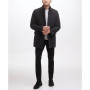 Men's Wool Twill Stand Collar Topper with Nylon Bib Coat