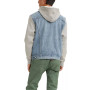 Men's Hybrid Hoodie Non-Stretch Denim Trucker Jacket