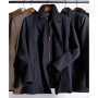 Men's Double Breasted Wool Blend Peacoat with Bib