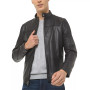Men's Leather Racer Jacket, Created for Macy's