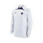 Men's White Paris Saint-Germain Strike Drill Performance Raglan Quarter-Zip Long Sleeve Top