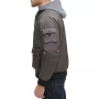 Men's Hooded Utility Soft Rib Knit Bomber Jacket