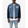 Men's Pinstripe Varsity Bomber Jacket