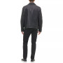 Men's Faux Leather Laydown Collar Jacket