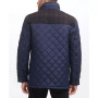 Men's Mixed Media Diamond-Like Quilt Coat