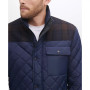 Men's Mixed Media Diamond-Like Quilt Coat
