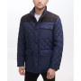 Men's Mixed Media Diamond-Like Quilt Coat