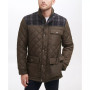 Men's Mixed Media Diamond-Like Quilt Coat