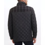 Men's Mixed Media Diamond-Like Quilt Coat