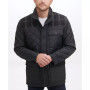Men's Mixed Media Diamond-Like Quilt Coat