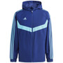 Tiro Hooded Zip-Front Three-Stripe Windbreaker