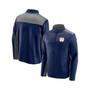 Men's Branded Navy Notre Dame Fighting Irish School Logo Colorblock Quarter-Zip Jacket