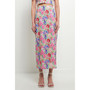 Women's Cotton Floral Print Slit Maxi Skirt