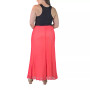 Plus Size Sheer Overlay Elastic Waist Skirt