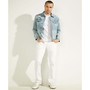 Men's Dillon Light-Wash Folded Collar Denim Jacket