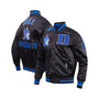 Men's Black Duke Blue Devils Classic Satin Full-Snap Jacket
