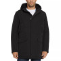 Men's Solid Parka with Fleece Lined Hood