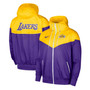 Men's Gold-Tone Los Angeles Lakers 75th Anniversary Courtside Windrunner Raglan Hoodie Full-Zip Jacket