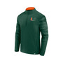 Men's Branded Green Miami Hurricanes Ringer Quarter-Zip Top