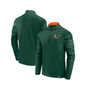 Men's Branded Green Miami Hurricanes Ringer Quarter-Zip Top