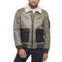 Men's Faux Shearling Aviator Bomber Jacket
