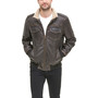 Men's Sherpa Lined Faux Leather Aviator Bomber