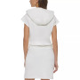 Women's Cap-Sleeve Drawstring-Waist Hoodie Dress