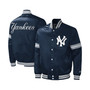 Men's Navy New York Yankees Midfield Satin Full-Snap Varsity Jacket