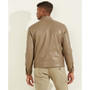 Men's Faux-Leather Biker Jacket