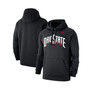 Men's Black Ohio State Buckeyes Wordmark Logo Club Pullover Hoodie