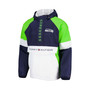 Men's College Navy, Neon Green Seattle Seahawks Quarter-Zip Pullover Hoodie