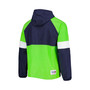 Men's College Navy, Neon Green Seattle Seahawks Quarter-Zip Pullover Hoodie