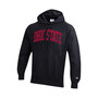 Men's Black Ohio State Buckeyes Team Arch Reverse Weave Pullover Hoodie