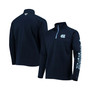 Men's Navy North Carolina Tar Heels Terminal Tackle Fleece Raglan Omni-Shade Quarter-Zip Jacket
